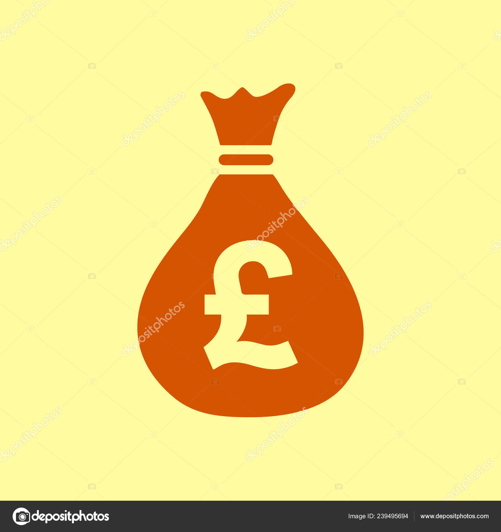 钱袋子图标Gbp 货币符号平面设计风格Eps 图库矢量图©arhimicrostok 239495694