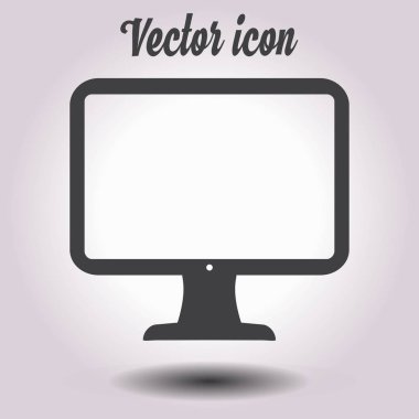 bilgisayar ekran işareti simgesi. Monitör simgesi. Düz tasarım stili.