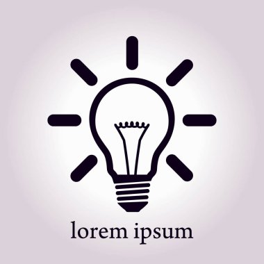 Işık lamba işareti simgesi. Fikir ampul simgesi.