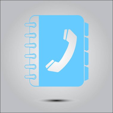 Telefon Rehberi düz simgesi. Düz tasarım stili.