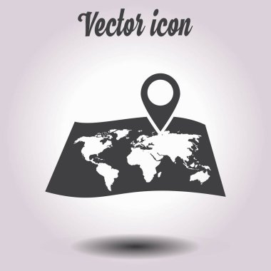 Bir PIN simgeyle eşleyin. Harita navigasyon erkek.