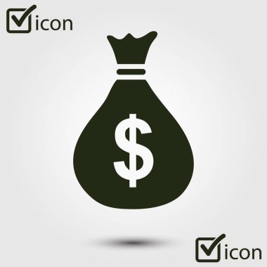 Doları Usd para birimi simgesi. Düz tasarım stili. 