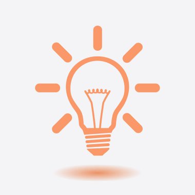 Işık lamba işareti simgesi. Fikir ampul simgesi.