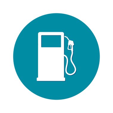 Benzin pompa meme işareti. Benzin istasyonu simgesi. Düz tasarım stili.