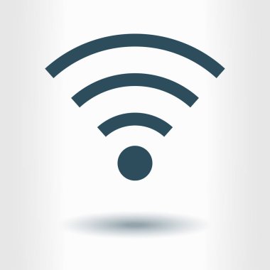 WiFi sembolü. Vektör kablosuz ağ kutsal kişilerin resmi. Düz tasarım