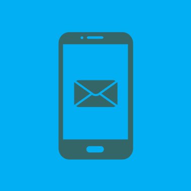 Akıllı telefon e- postası veya SMS simgesi. Mobil posta imzası simgesi.
