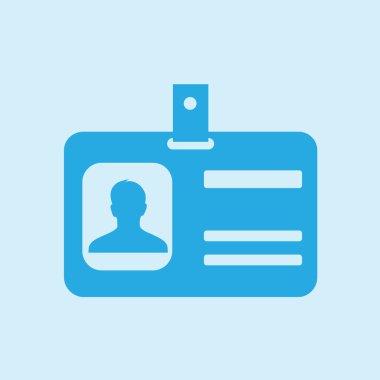 Kimlik kartı simgesi. Düz tasarım stili. EPS 10.