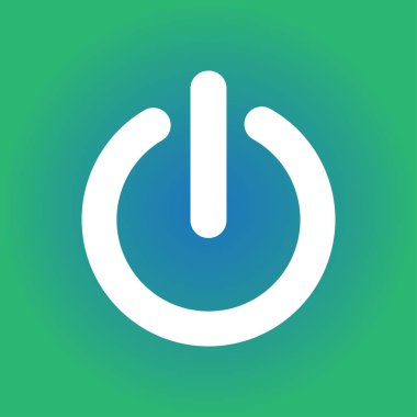 Güç işareti simgesi. Düz tasarım stili.  