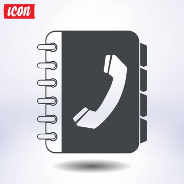 Telefon Rehberi düz simgesi. Düz tasarım stili.