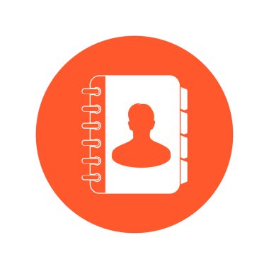 Adres Defteri simgesini. Düz tasarım stili. Eps10.