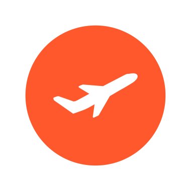 Uçak uçuş biletleri hava sinek seyahat kalkış siluet öğesi. Uçak sembolü. Seyahat etmek simge. Düz tasarım. EPS 10.