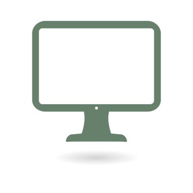 bilgisayar ekran işareti simgesi. Monitör simgesi. Düz tasarım stili.