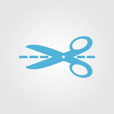 Makas ile kesme hatları simgesi.