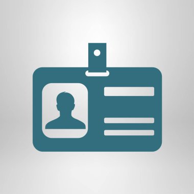 Kimlik kartı simgesi. Düz tasarım stili. EPS 10.