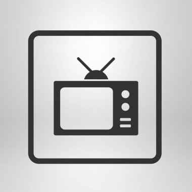 TV simgesi. Düz tasarım stili. Vektör Eps 10. 