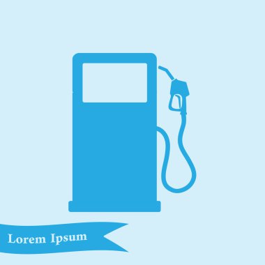 Benzin pompa meme işareti. Benzin istasyonu simgesi. Düz tasarım stili.