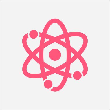 Atom işareti simbol. Atom parçası simgesi.