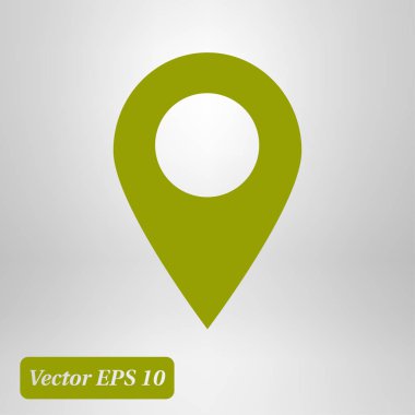 Harita işaretçi simgesi. GPS konumu sembolü. Düz tasarım stili. Vektör Eps 10.