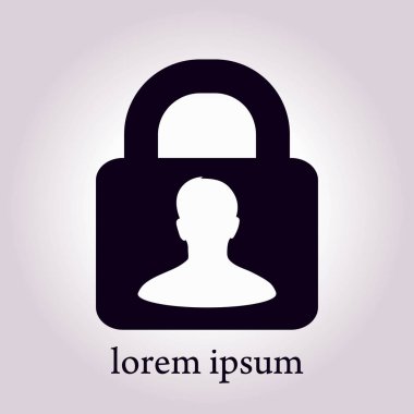 Kullanıcı oturum açma kimlik doğrulama simgesi. Düz tasarım stili. Vektör Eps10.