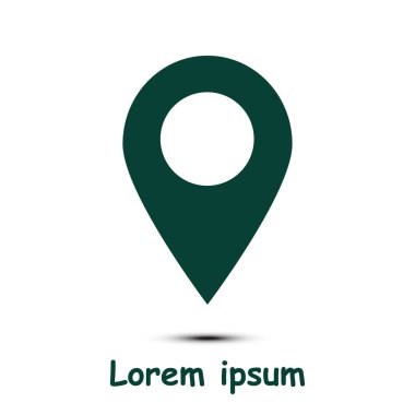 Harita işaretçi simgesi. GPS konumu sembolü. Düz tasarım stili. Vektör Eps 10.