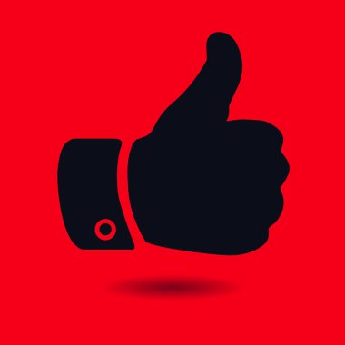 Simge gibi. El parmak tabela. Sembol başparmak. Düz tasarım stili. 