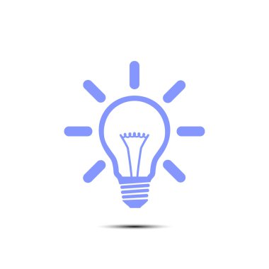 Işık lamba işareti simgesi. Fikir ampul simgesi.