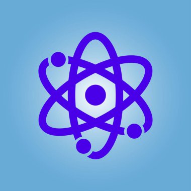 Atom işareti simbol. Atom parçası simgesi.