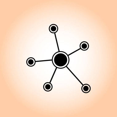 Sosyal ağ tek simge. Küresel teknoloji veya sosyal ağ.