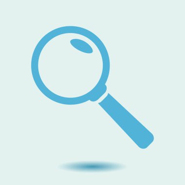 Büyüteç simgesi. Arama düğmesi. Büyüteç Camı. Düz tasarım stili. 