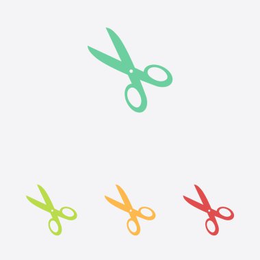 Makas simgesi. Mark burayı kes. Düz tasarım.