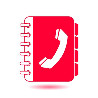 Telefon Rehberi düz simgesi. Düz tasarım stili.
