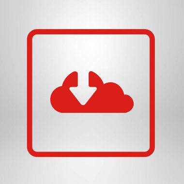 Bulut simgesinden indirin. Düğme yükleyin. Yük sembolü.