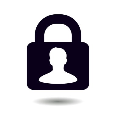 Kullanıcı oturum açma kimlik doğrulama simgesi. Düz tasarım stili. Vektör Eps10.