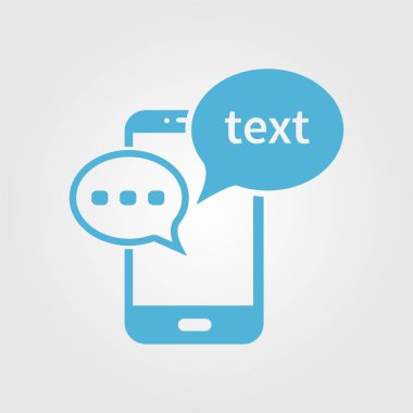 Mobil sohbet simgesi. Cep telefonu Web sohbet ve iletişim temsil eden.