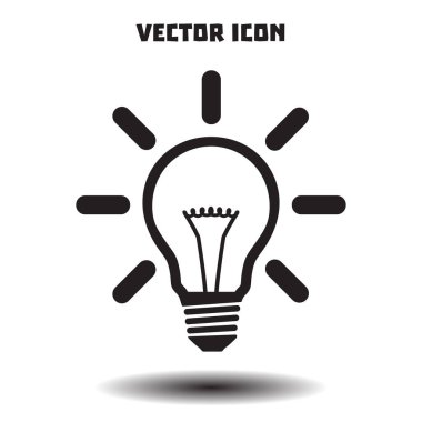 Işık lamba işareti simgesi. Fikir ampul simgesi.