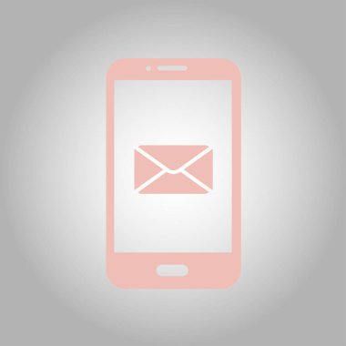 Akıllı telefon e- postası veya SMS simgesi. Mobil posta imzası simgesi.