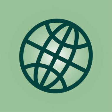 Küre simgesi. Düz tasarım.