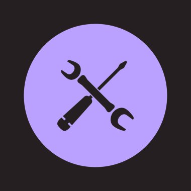 Onarım simgesi. Hizmet erkek. Araçlar singn. Düz tasarım stili.