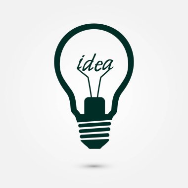 ışık lamba işareti simgesi. fikir sembolü.