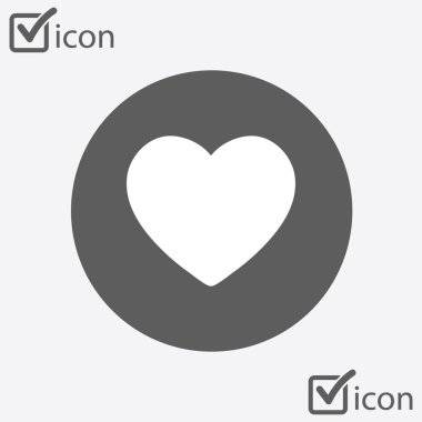 Sevgililer günü, düz kalp simgesi, vektör çizim 