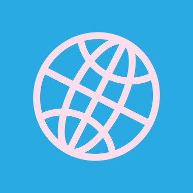 Küre simgesi. Düz tasarım.