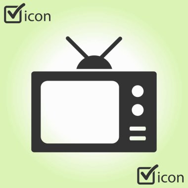 TV simgesi. Düz tasarım stili. Vektör Eps 10. 