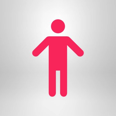 İnsan erkek işaret simgesi. Erkek Sembolü. Erkekler tuvaleti. Düz stil. EPS 10.