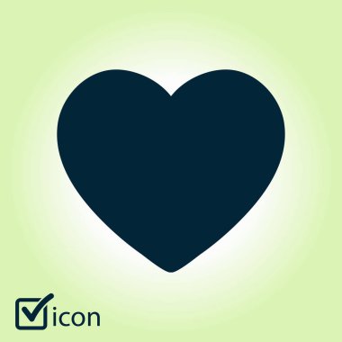 Sevgililer günü, düz kalp simgesi, vektör çizim 