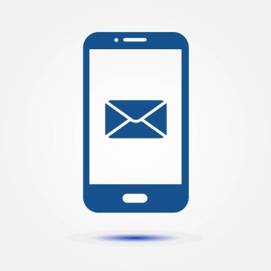 Akıllı telefon e- postası veya SMS simgesi. Mobil posta imzası simgesi.