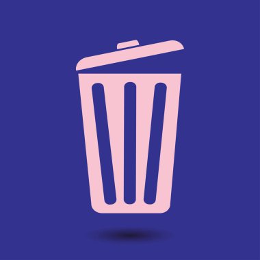 Çöp tenekesi simgesine, vektör eps10 çizim. Düz stil. 