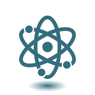 Atom işareti simbol. Atom parçası simgesi.