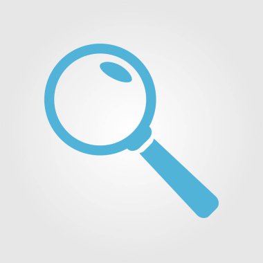 Büyüteç simgesi. Arama düğmesi. Büyüteç Camı. Düz tasarım stili. 