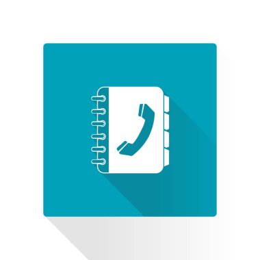 Telefon Rehberi düz simgesi. Düz tasarım stili.