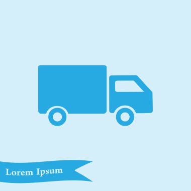 Teslimat kamyonu işareti simgesi. Kargo van sembolü. Sevk irsaliyelerini ve ücretsiz teslim. Düz stil. Vektör Eps 10.